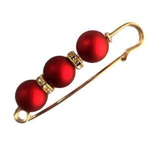 CLARET RUBY RED RHINESTONE BROOCH   SWEATER PIN JEWELRY  MULTIPLE LOOKS SEE PICS
